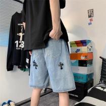CHROME HEARTS コピー ハーフジーンズ クロムハーツ クロスプリント貼り付け