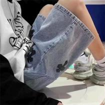 CHROME HEARTS コピー ハーフジーンズ クロムハーツ クロスプリント貼り付け