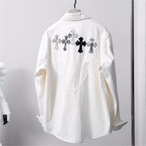 ♪23ss春夏新作♪ CHROME HEARTS 偽物 シャツジャケット クロムハーツ プリント貼り付け  