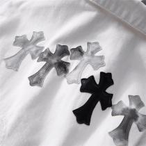 ♪23ss春夏新作♪ CHROME HEARTS 偽物 シャツジャケット クロムハーツ プリント貼り付け  