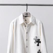♪23ss春夏新作♪ CHROME HEARTS 偽物 シャツジャケット クロムハーツ プリント貼り付け  