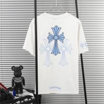 クロムハーツ 偽物 Tシャツ クロムハーツ プリントロゴ クリームブルークロス