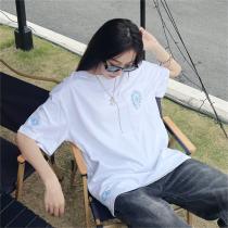 クロムハーツ 偽物 Tシャツ クロムハーツ プリントロゴ クリームブルークロス
