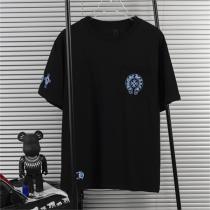 クロムハーツ 偽物 Tシャツ クロムハーツ プリントロゴ クリームブルークロス