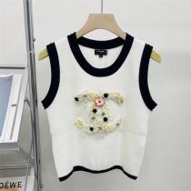 2026ss新作 CHANE1偽物 タンクトップ ブラウス 花貼り付けワンランク上のおしゃれ！