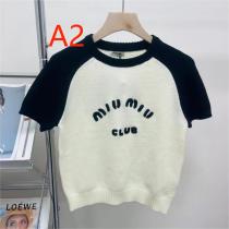 ♡23夏シーズン新作 ミュウミュウ スーパーコピー ウールTシャツ MIUMIU