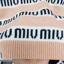 ミュウミュウ スーパーコピー ウール半袖Tシャツ ストライプ 暖かく質感