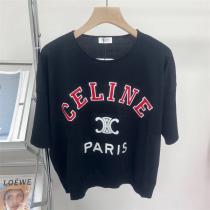 ☆2026年夏のアイテム☆CELINE コピー Tシャツ レディース セリーヌ ロゴプリント