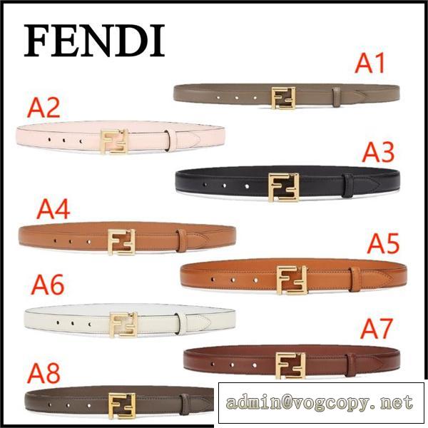 2026新作♡♡FENDI コピー レザーベルト フェンディ 8色 FFモチーフ バックル ロゴ