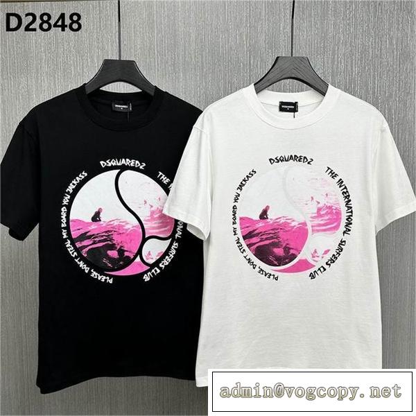 ★23ss新作 ディースクエアード コピー Tシャツ ピンクの海 DSQUARED2 カジュアル♡♡