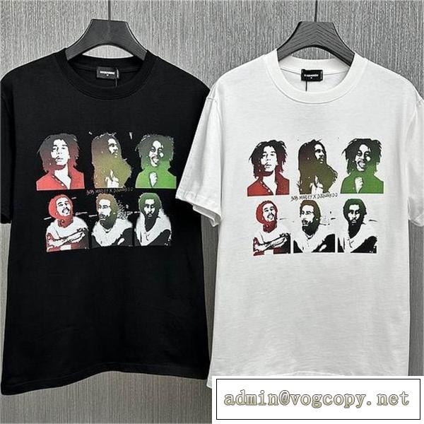 ディースクエアード スーパー コピー Tシャツ BOB MARLEY  ボブマーリー 写真プリント DSQUARED2