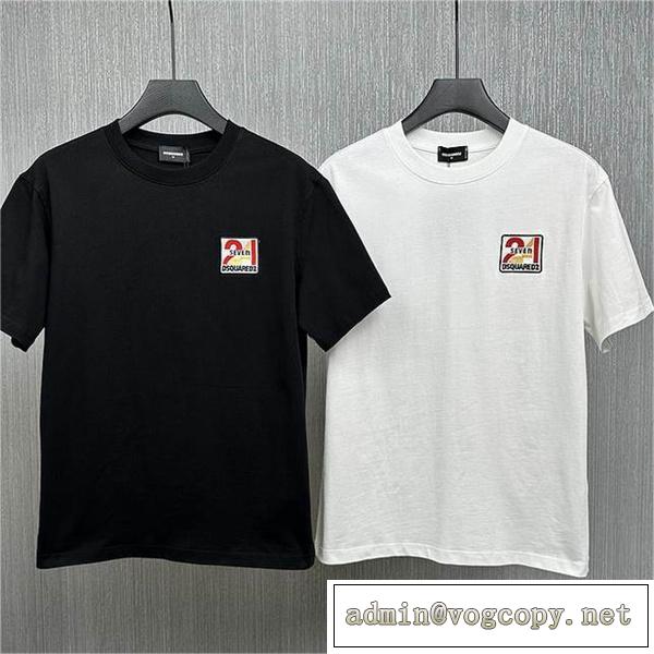 ディースクエアード スーパー コピー Tシャツ 24-7 ロゴ刺繡 DSQUARED2 存在感のあるアイテム