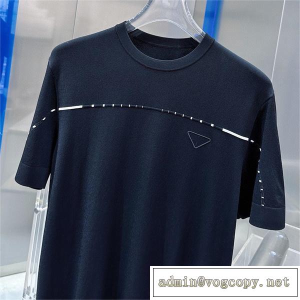 △2026年春先アイテム△ プラダ スーパーコピー Tシャツ 丸首 PRADA  ポリエステルとレーヨンの混紡
