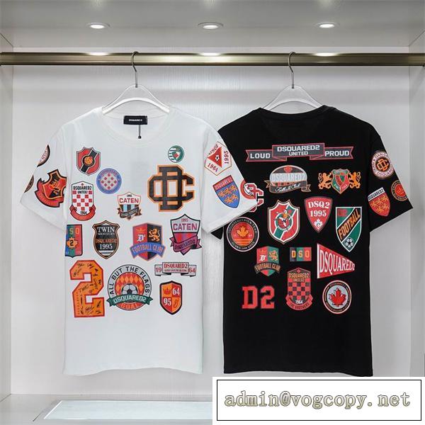 ★★23ssトレンド★★ディースクエアード スーパー コピー Tシャツ サッカーチームロゴ モノグラム DSQUARED2