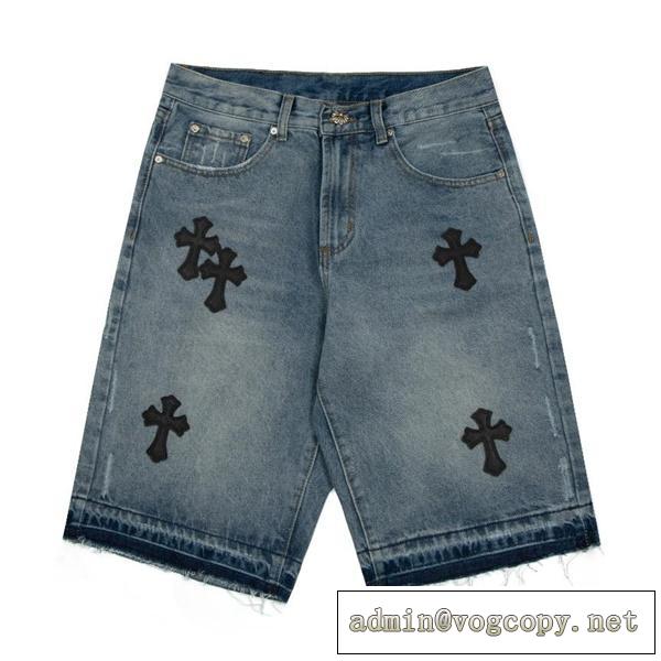 お客さまのお声に応じる♡♡クロムハーツ コピー ハーフジーンズ CHROME HEARTS 洗い加工 弾力性