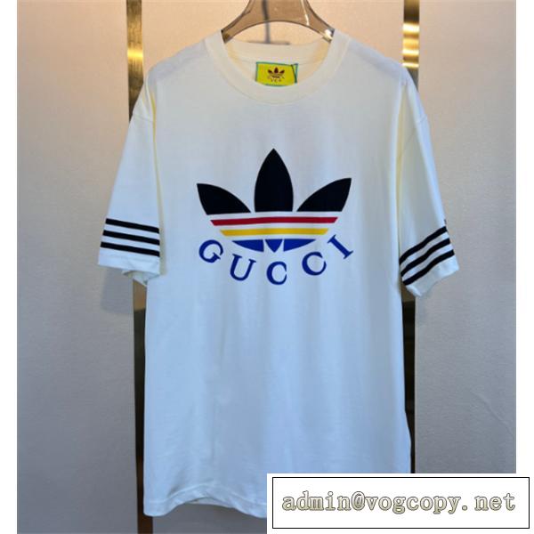 快適☆Gucc1x adidasコラボtシャツブランドコピー快適な着心地2026春夏流行りオーバーサイズ