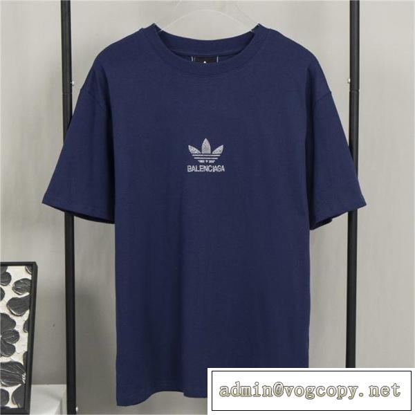✦気軽に今っぽく✦BALENCIAGA スーパーコピー Tシャツ Adidasｘバレンシアガ コラボ ストライプ柄