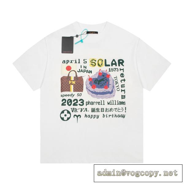 【割引キャンペーン】ルイヴィトン コピー Tシャツ LOUIS VUITTONｘPharrell Williamsコラボ オーバーサイズ