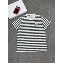 セレブ愛用★2026人気モンクレール Tシャツ新作MONCLERコピー丸首ストライプ半袖カジュアル
