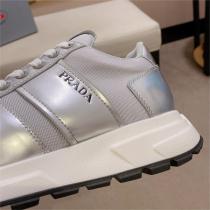 ★2026★ PRADA コピー スニーカー プラダ カジュアル メタリックカラー グレー 