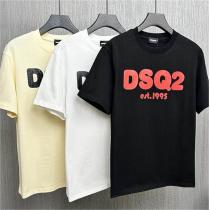 23ss夏の万能アイテム DSQUARED2 偽物Tシャツ ロゴプリント 3色 ディースクエアード 肌触りが心地よい