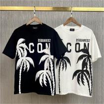  トロピカルシリーズ♡♡ディースクエアード 偽物 Tシャツ ヤシの木 ICONロゴ DSQUARED2 夏の雰囲気