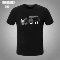 メンズの必需品 ディースクエアード コピー Tシャツ 塗りつぶし iconロゴ DSQUARED2