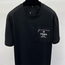 ♪♪毎日着られる上質さ フェンディ スーパーコピー Tシャツ 丸首 刺繍ロゴ FENDI