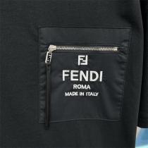 ♪♪毎日着られる上質さ フェンディ スーパーコピー Tシャツ 丸首 刺繍ロゴ FENDI
