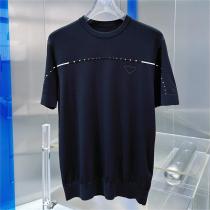 △2026年春先アイテム△ プラダ スーパーコピー Tシャツ 丸首 PRADA  ポリエステルとレーヨンの混紡