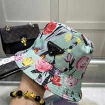 ♡夏の定番アイテム♡♡プラダ スーパーコピー バケットハット 花柄 モノグラム 三角ロゴ PRADA 