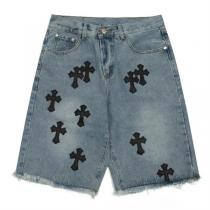 ♡トレンド感を出す♡CHROME HEARTS 偽物 ハーフジーンズ CHROME HEARTS クロスロゴ カジュアル