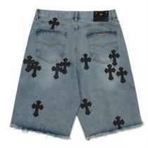 ♡トレンド感を出す♡CHROME HEARTS 偽物 ハーフジーンズ CHROME HEARTS クロスロゴ カジュアル