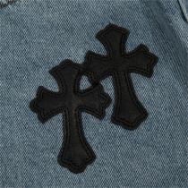 ♡トレンド感を出す♡CHROME HEARTS 偽物 ハーフジーンズ CHROME HEARTS クロスロゴ カジュアル