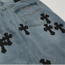 ♡トレンド感を出す♡CHROME HEARTS 偽物 ハーフジーンズ CHROME HEARTS クロスロゴ カジュアル