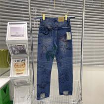 光沢感で品良く♪♪BALENCIAGA コピー ジーンズ SCRIBBLE 落書き ダメージ加工 バレンシアガ