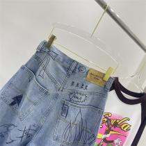 BALENCIAGA スーパーコピー ジーンズ ワイド裾 バレンシアガ 落書きプリント 高級デニム生地