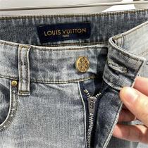 【春夏希少限定作】ヴィトン コピー ジーンズ LOUIS VUITTON ダメージ加工 モノグラムプリント 