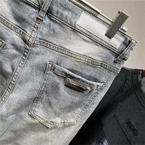 【割引キャンペーン】CHROME HEARTS スーパーコピー ジーンズ クロスロゴ貼り付け ダメージ加工 クロムハーツ