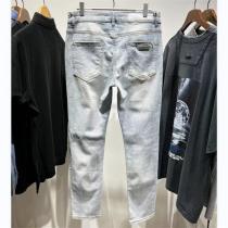 【割引キャンペーン】CHROME HEARTS スーパーコピー ジーンズ クロスロゴ貼り付け ダメージ加工 クロムハーツ