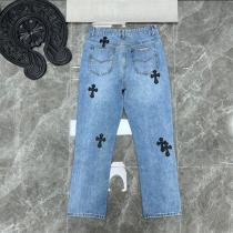 ＋華やかさのアイテム＋CHROME HEARTS コピー ジーンズ クロムハーツ クロス貼り付け 落書きロゴ デニム