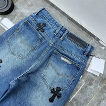 丈夫・耐久性が高い CHROME HEARTS スーパーコピー ジーンズ クロムハーツ ロゴ貼り付けデザイン＋＋クロス
