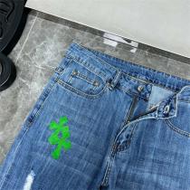 春らしい色★★CHROME HEARTS スーパーコピー ジーンズ クロムハーツ デニム クロスロゴ ダメージ加工