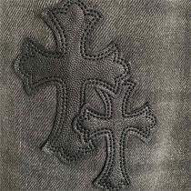 クロムハーツ スーパーコピー ジーンズ CHROME HEARTS クロス革刺繡 ぎんめっきボタン 洗い加工