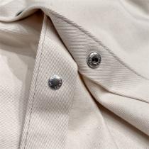 【メンズライクな印象】PRADA コピー 半袖シャツ 金属三角ロゴ オーバーサイズ 綿麻生地 プラダ
