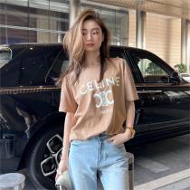 2026年トレンド感を出す♡♡CELINE スーパーコピー Tシャツ セリーヌ コーヒー色 100%コットン  