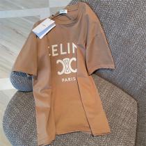 2026年トレンド感を出す♡♡CELINE スーパーコピー Tシャツ セリーヌ コーヒー色 100%コットン  