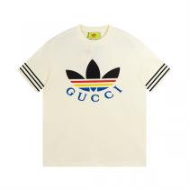 快適☆Gucc1x adidasコラボtシャツブランドコピー快適な着心地2026春夏流行りオーバーサイズ