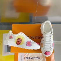 LV x YK Time Outルイヴィトン スニーカーコピーLOUIS VUITTON草間彌生コラボシリーズホワイト靴
