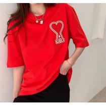 【お得な商品】AMI PARIS スーパーコピー Tシャツ 刺繡ロゴ ハートロゴ 21SS定番作 家でも外でも快適に
